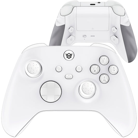 HEXGAMING ADVANCE Controller with Adjustable Triggers for XBOX, PC, Mobile - White ABXY Labeled