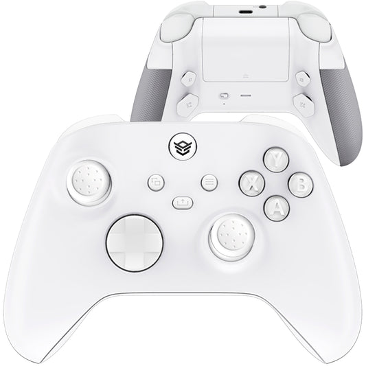 HEXGAMING ADVANCE Controller with FlashShot for XBOX, PC, Mobile - White ABXY Labeled