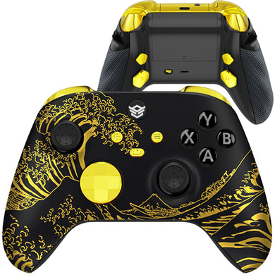 ADVANCE Controller with Adjustable Triggers for XBOX, PC, Mobile - Black Golden Waves