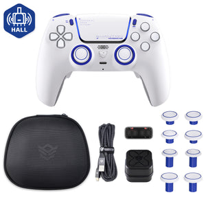 HEXGAMING PHANTOM Controller with Adjustable Triggers+Charging Cable+Carring Bag for PS5, PC, Mobile - 10 Styles