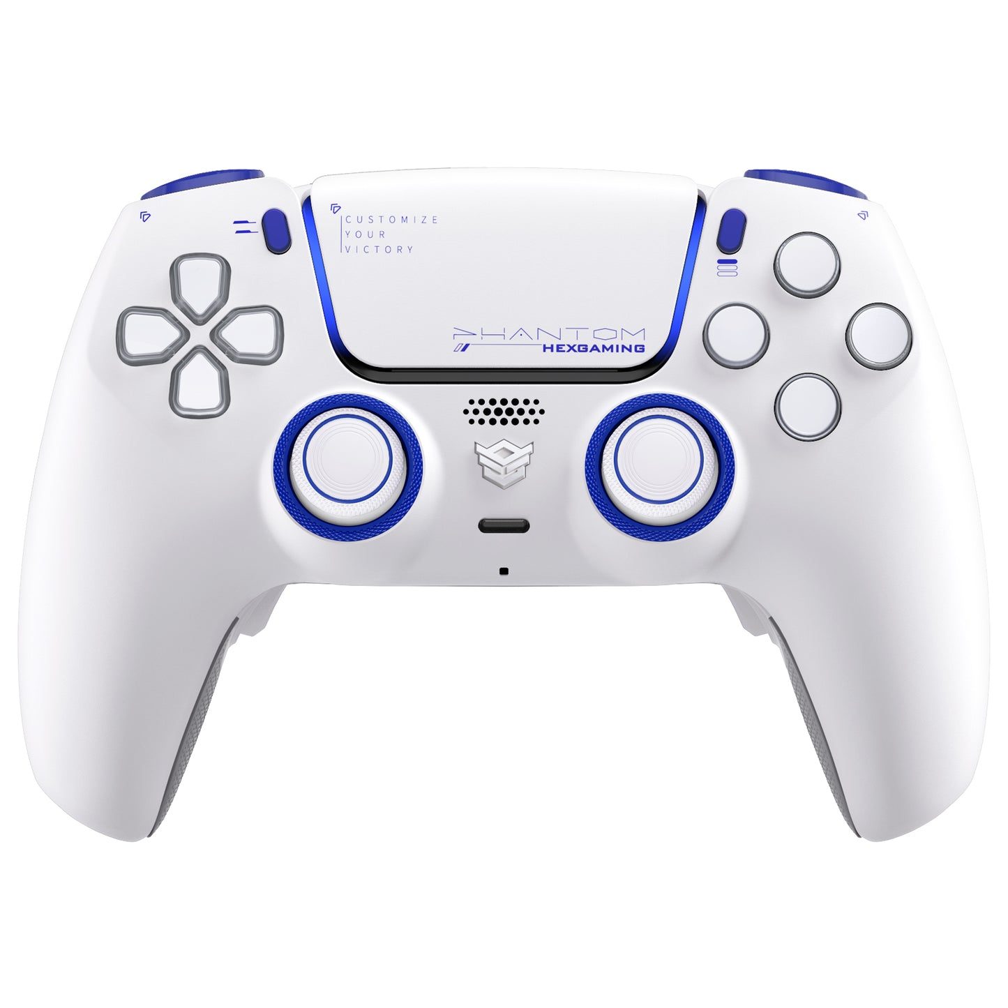 HEXGAMING PHANTOM Controller with Adjustable Triggers for PS5, PC, Mobile - Vision White