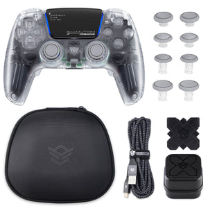 HEXGAMING PHANTOM Controller with Adjustable Triggers+Charging Cable+Carring Bag for PS5, PC, Mobile - 10 Styles