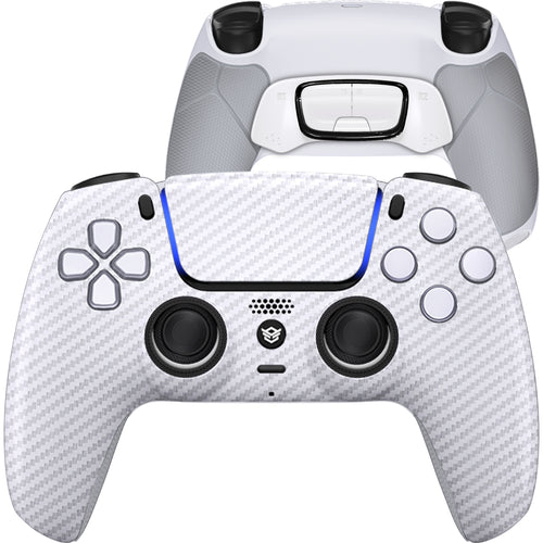 HEXGAMING ULTIMATE Controller for PS5, PC, Mobile - White Silver Carbon Fiber