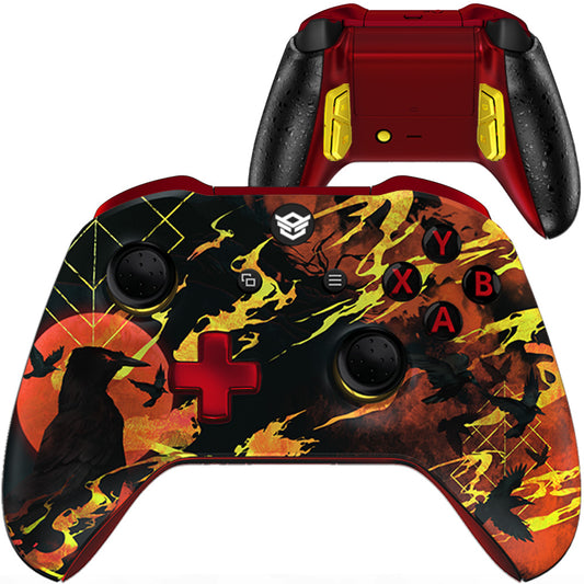 HEXGAMING ULTRA ONE Controller for XBOX, PC, Mobile-Blood Moon Raven ABXY Labeled