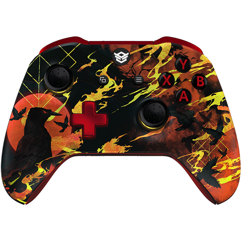 HEXGAMING ULTRA ONE Controller for XBOX, PC, Mobile-Blood Moon Raven ABXY Labeled